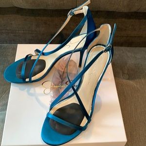 Jessica Simpson Teal Satin Sandal